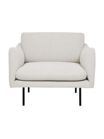 Poltrona con gambe in metallo Moby, Rivestimento: poliestere Con 60.000 cic, Struttura: legno di pino massiccio, , Gambe: metallo verniciato a polv, Tessuto beige, Larg. 90 x Prof. 90 cm
