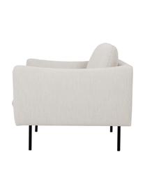 Poltrona con gambe in metallo Moby, Rivestimento: poliestere Con 60.000 cic, Struttura: legno di pino massiccio, , Gambe: metallo verniciato a polv, Tessuto beige, Larg. 90 x Prof. 90 cm