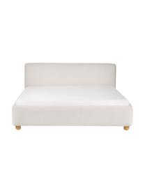 Lit matelassé en tissu bouclé Serena, Tissu bouclé blanc, 140 x 200 cm