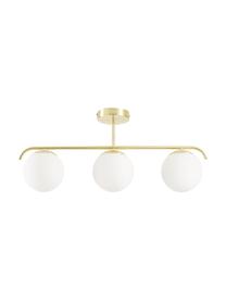 Lampa sufitowa ze szkła opalowego Grant, Biały, odcienie mosiądzu, S 70  x W 30 cm