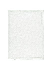 Manta de algodón ecológico Green Leaves, Funda: 100% algodón ecológico co, Blanco, verde, An 90 x L 120 cm