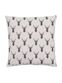 Oboustranný povlak na polštář z organické bavlny Deer, 100% organická bavlna, Šedá, krémově bílá, Š 45 cm, D 45 cm