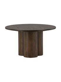 Okrúhly drevený konferenčný stolík Olivia, Drevovláknitá doska strednej hustoty (MDF), Drevo, tmavý lak, Ø 80 cm