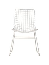 Chaise design métal Wire, Métal, revêtement par poudre, Blanc, larg. 47 x prof. 54 cm