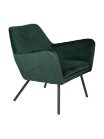 Fluwelen lounge fauteuil Bon in groen, Bekleding: 100% polyester fluweel, Frame: multiplex, rubberhout, Poten: gepoedercoat staal, Fluweel groen, B 80 x H 76 cm