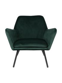 Fluwelen lounge fauteuil Bon in groen, Bekleding: 100% polyester fluweel, Frame: multiplex, rubberhout, Poten: gepoedercoat staal, Fluweel groen, B 80 x H 76 cm