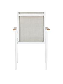 Stohovatelná zahradní židle s područkami Elias, Bílá, greige, dřevo, Š 57 cm, H 62 cm
