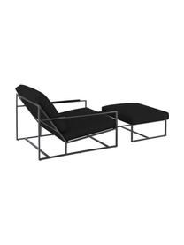 Set da salotto con struttura in metallo Andy 2 pz, Rivestimento: 93% poliestere, 5% cotone, Struttura: metallo verniciato a polv, Tessuto antracite, Set in varie misure