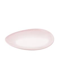Plato llano artesanal Amalia, 2 uds., Cerámica, Rosa pálido, blanco crema, Ø 25 cm