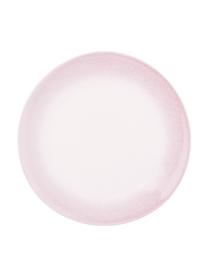 Plato llano artesanal Amalia, 2 uds., Cerámica, Rosa pálido, blanco crema, Ø 25 cm