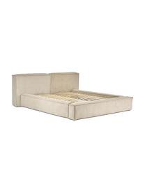 Čalúnená posteľ s úložným priestorom Lennon, Menčestrová béžová, Š 200 x D 200 cm