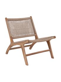 Sedia a poltrona in legno di teak Derby, Struttura: teak Seduta e schienale, Legno di teak, beige, Larg. 60 x Prof. 80 cm