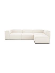 Modulares Sofa Lennon (4-Sitzer) mit Hocker in Beige, Bezug: 100% Polyester Der strapa, Gestell: Massives Kiefernholz, FSC, Webstoff Beige, B 327 x T 207 cm