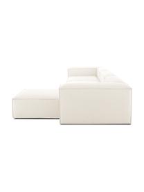 Modulares Sofa Lennon (4-Sitzer) mit Hocker, Bezug: 100% Polyester Der strapa, Gestell: Massives Kiefernholz, FSC, Füße: Kunststoff, Webstoff Beige, B 327 x T 207 cm