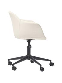 Tapicerowane krzesło biurowe ze sztucznej skóry Fiji, obrotowe, Tapicerka: 100% poliester Dzięki tka, Stelaż: metal malowany proszkowo, Biała tkanina, S 66 x G 66 cm