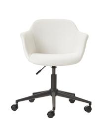 Chaise de bureau pivotante rembourrée, assise étroite Fiji, Tissu blanc, larg. 66 x prof. 66 cm