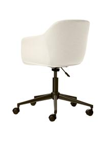 Polster-Schreibtischstuhl Fiji mit schmaler Sitzschale, Bezug: 100% Polyester Der hochwe, Gestell: Metall, pulverbeschichtet, Rollen: Kunststoff, Webstoff Cremeweiß, B 66 x T 66 cm