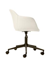 Tapicerowane krzesło biurowe ze sztucznej skóry Fiji, obrotowe, Tapicerka: 100% poliester Dzięki tka, Stelaż: metal malowany proszkowo, Kremowobiała tkanina, S 66 x G 66 cm