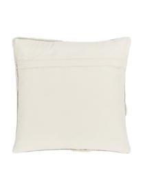 Handgewebte Kissenhülle Wool, Vorderseite: 89% Wolle, 11% Baumwolle, Rückseite: 100% Baumwolle, Beige, Cremeweiß, B 45 x L 45 cm