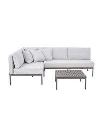 Garten-Lounge-Set Linden, 2-tlg., Bezug: 100% Polyester Der hochwe, Gestell: Metall, pulverbeschichtet, Tischplatte: Holz-Kunststoff-Verbundwe, Gestell: Metall, pulverbeschichtet, Dunkelgrau, Hellgrau, Set mit verschiedenen Größen