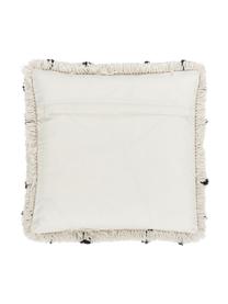 Housse de coussin moelleuse 60x60 tuftée main Naima, Beige, noir, larg. 45 x long. 45 cm