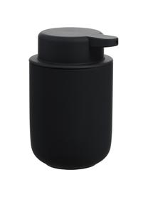 Seifenspender Ume aus Steingut mit Soft-Touch Oberfläche, Behälter: Steingut überzogen mit So, Schwarz, Ø 8 x H 13 cm