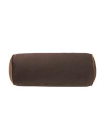 Cuscino rullo in velluto marrone scuro Monet, Rivestimento: 100% velluto di poliester, Marrone, Ø 18 x Lung. 45 cm