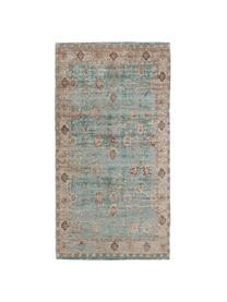 Tappeto in ciniglia tessuto a mano Rimini, Retro: 100% cotone, Turchese, taupe, marrone, Larg. 200 x Lung. 300 cm (taglia L)