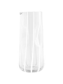 Karafka ze szkła dmuchanego Mizu, 1,3 l, Szkło, Transparentny, biały, 1,3 l