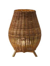 Lampe à poser LED extérieure mobile à intensité variable Saona, avec télécommande, Fibres naturelles, Brun, Ø 23 x haut. 33 cm
