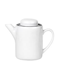 Théière artisanale en porcelaine Salt, 1,3 L, Porcelaine, Blanc cassé avec une bordure noire, 1,3 l