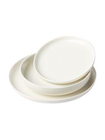 Vajilla de porcelana Nessa, 4 comensales (12 pzas.), Porcelana dura de alta calidad, Blanco, Set de diferentes tamaños