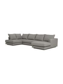 Sofá rinconera Tribeca, Tapizado: 100% poliéster Alta resis, Estructura: madera de pino maciza, Patas: madera de haya maciza pin, Tejido gris oscuro, An 356 x F 195 cm, chaise longue izquierda