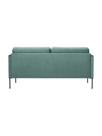 Sofa z aksamitu z metalowymi nogami Fluente (2-osobowa), Tapicerka: aksamit (wysokiej jakości, Stelaż: lite drewno sosnowe z cer, Nogi: metal malowany proszkowo, Jasnozielony aksamit, S 166 x G 85 cm