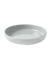 Assiettes creuses en porcelaine Nessa, 4 pièces, Porcelaine dure de haute qualité, Gris clair, Ø 21 cm