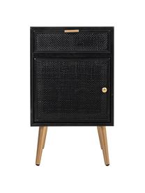 Table de chevet rustique Cayetana, Noir, larg. 42 x haut. 71 cm