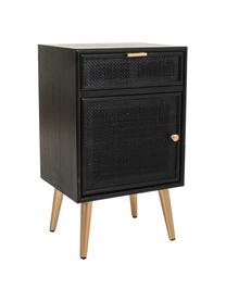 Table de chevet rustique Cayetana, Noir, larg. 42 x haut. 71 cm