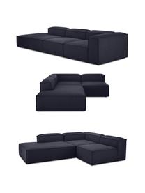 Modulární šezlong XL Lennon, Tmavě modrá, Š 357 cm, H 119 cm, opěradlo na pravé straně