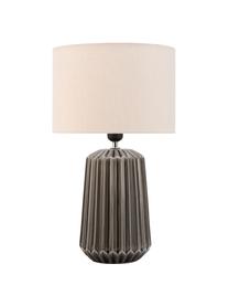 Lámpara de mesa Classy Delight, Pantalla: tela, Gris oscuro, blanco crema, Ø 28 x Al 47 cm