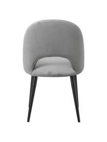 Sedia imbottita in velluto Rachel, Rivestimento: velluto (100% poliestere), Gambe: metallo verniciato a polv, Velluto grigio, Larg. 53 x Prof. 57 cm