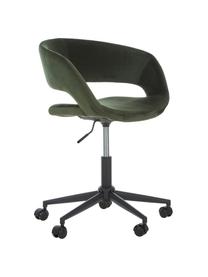 Krzesło obrotowe z aksamitu Grace, Tapicerka: aksamit poliestrowy Dzięk, Stelaż: metal malowany proszkowo, Aksamitny leśny zielony, S 56 x G 54 cm
