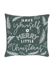 Povlak na polštář Little Christmas, 100 % bio bavlna, s certifikátem GOTS, Zelená, vzor, Š 45 cm, D 45 cm