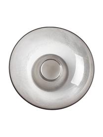 Glas-Schale Lija mit geriffelter Oberfläche, Glas, Grau, Ø 35 x H 16 cm