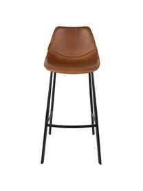 Barová židle z umělé kůže Franky, Nohy: černá Potah: hnědá, Š 50 cm, V 106 cm