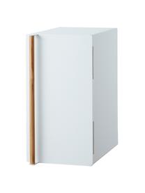 Panera vertical con imán Tosca, Estructura: metal recubierto, Blanco, madera clara, An 22 x Al 41 cm