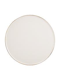 Ręcznie wykonana patera Allure, Ceramika, Biały, odcienie złotego, Ø 28 x W 8 cm