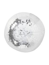 Rundes Dekokissen Diva mit dekorativen Pailletten, Hülle: 100 % Baumwolle, Silber, Ø 40 cm