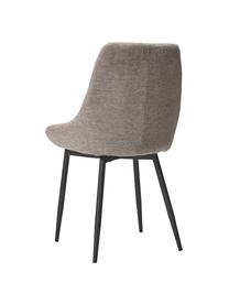 Esstisch Yumi mit Polsterstühlen, 5-tlg., Tischplatte: Mitteldichte Holzfaserpla, Beine: Gummibaumholz, massiv und, Bezug: 100 % Polyester, Beine: Metall, pulverbeschichtet, Holz, schwarz lackiert, Webstoff Beige, Set mit verschiedenen Größen