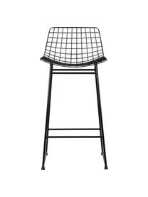Chaise de comptoir en métal Wire, Métal, revêtement par poudre, Noir, larg. 47 x haut. 89 cm