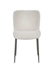 Gestoffeerde stoel Tess in crèmewit uit geweven stof, Bekleding: polyester Met 25.000 schu, Poten: metaal, gepoedercoat, Geweven stof crèmewit, zwart, B 49 x D 64 cm